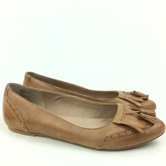 Lands' End Shoes - Lands End Flats Size 7 37.5 Tan Leather Brogue